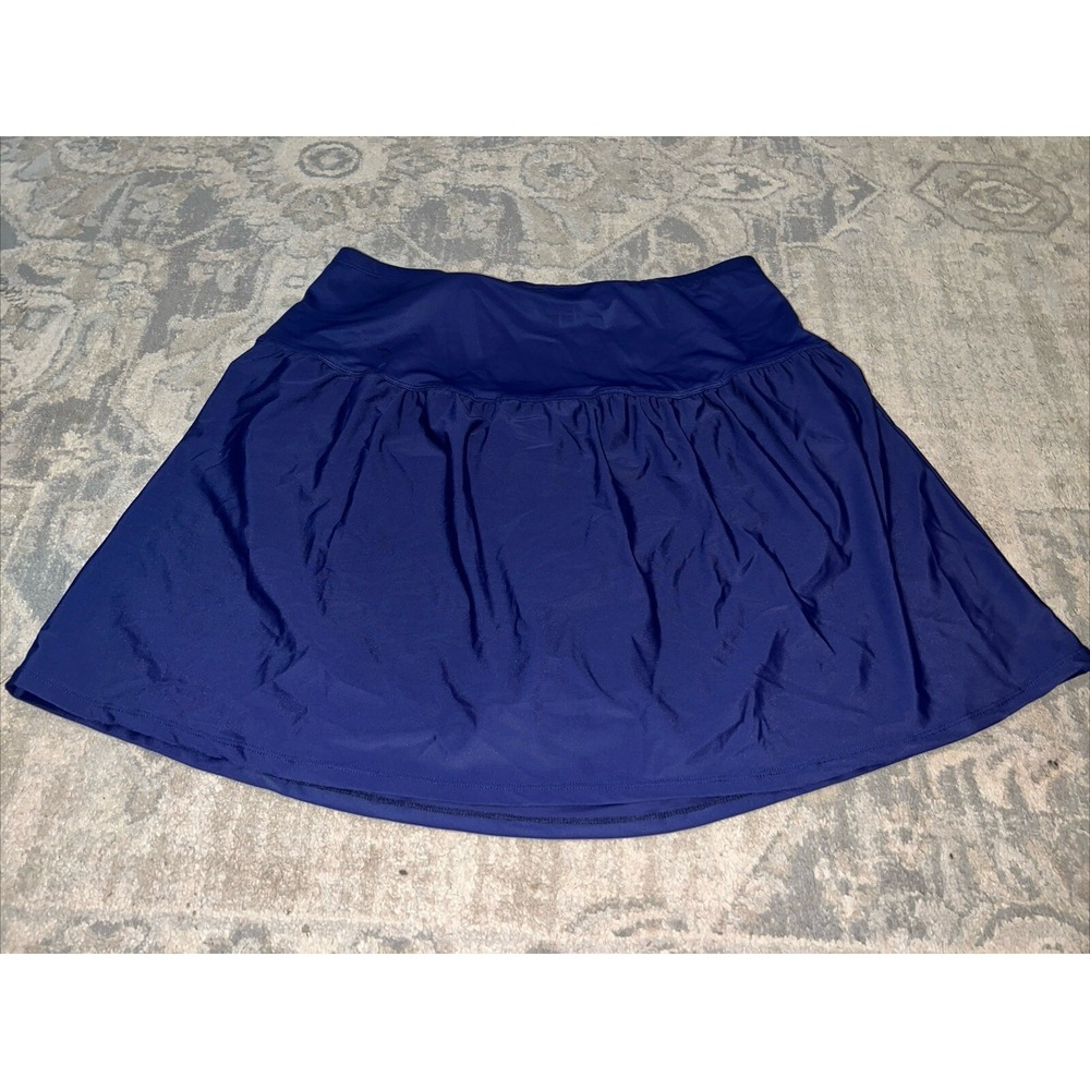 NWT Womens Plus Sz 24W Swim Skirt Navy Blue Tummy Control Island Escape